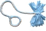 Blue Braided Fleece Tug of War Rope Toy, Soft & Durable, Daily Agility Training for All Dogs