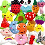 18-Pack Cute Stuffed Plush Squeaky Dog Toy Bulk Set for Small & Medium Pets